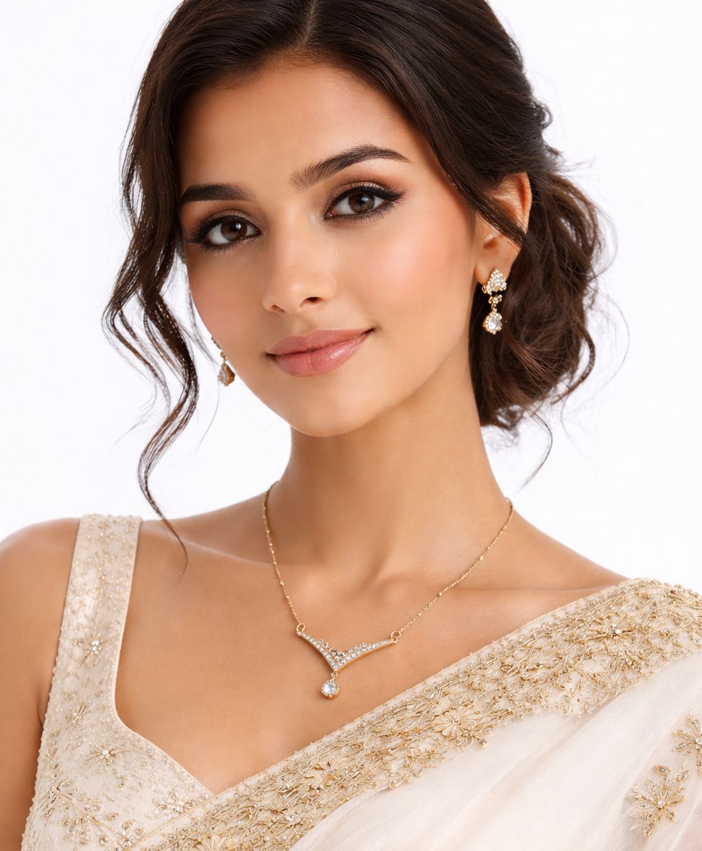 Gold Finish Mangalsutra Pendant Necklace for Women