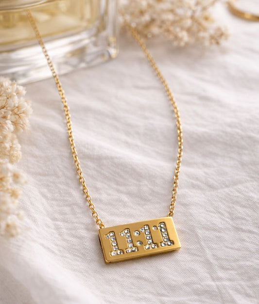 Lucky Chain 11:11 Gold-Tone Number Pendant Necklace for Women