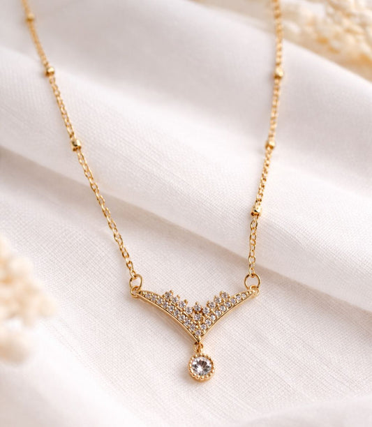 Gold Finish Mangalsutra Pendant Necklace for Women